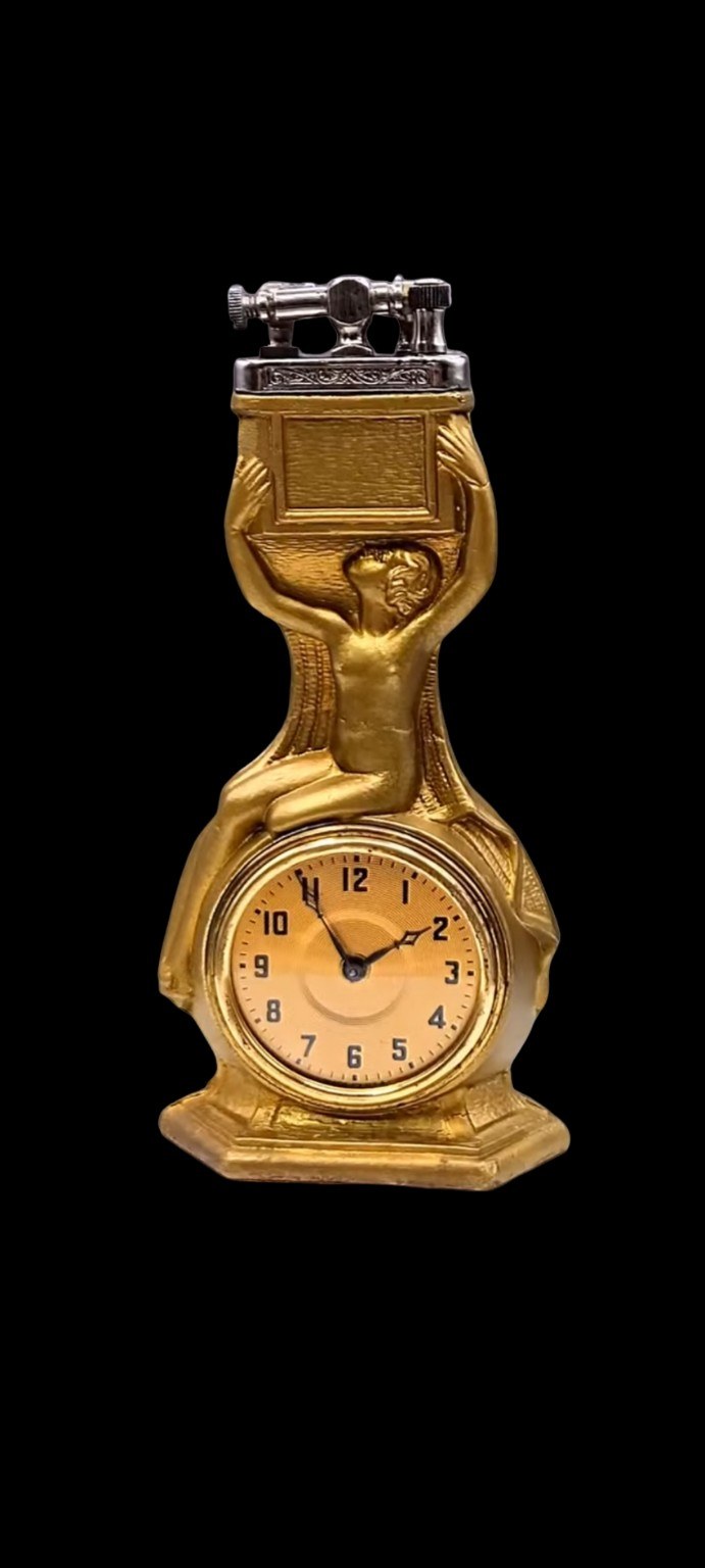Art Deco clock lighter after restoration